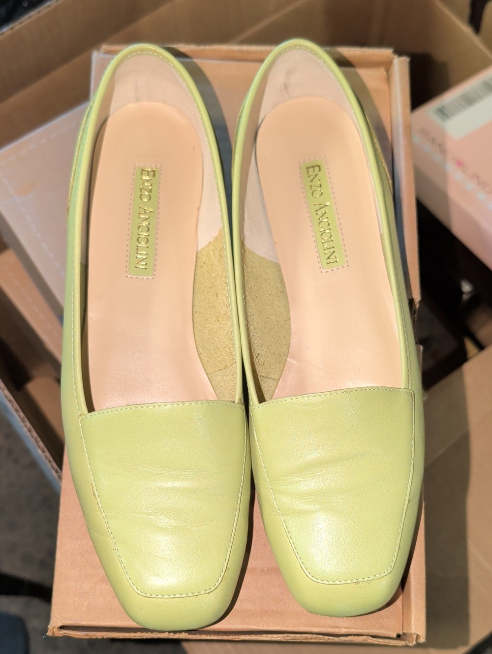 Enzo Angiolini Liberty Lime Green Leather Loafers